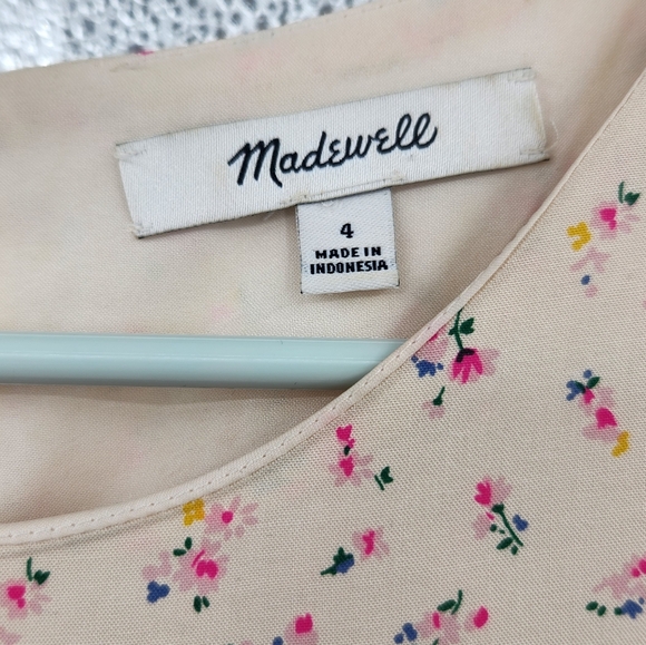 Madewell Floral Tie Sleeve Dress 4 - Picture 2 of 6